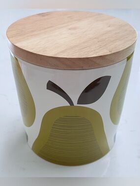 Orla Kiely for Target Pears Modern Canister Large Green Stoneware 108.3 oz 2009